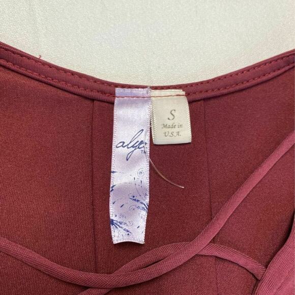 Anthro Alya wrap front burgundy maroon cross top blouse Sz small - Picture 6 of 8